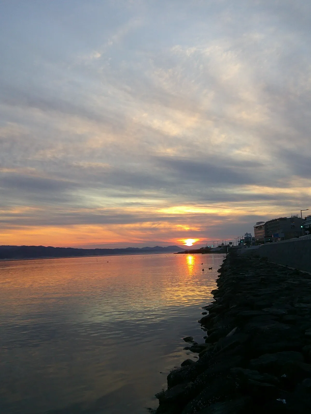 デジカメで撮った宍道湖の夕陽 写真